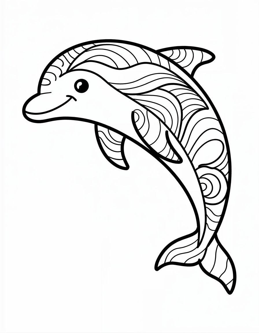 Dolphin Zentangle